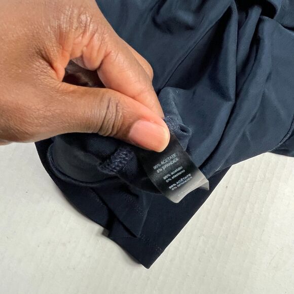 Chicos Travelers Wrinkle Resistant Top Blue Cut Out Sleeve Stretch Blouse 3 XL - Picture 8 of 10